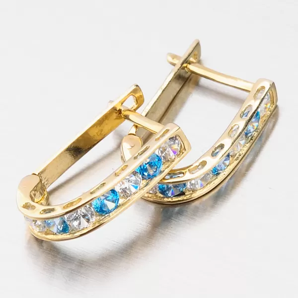 Náušnice s modrými a bílými zirkony 113P-121090M