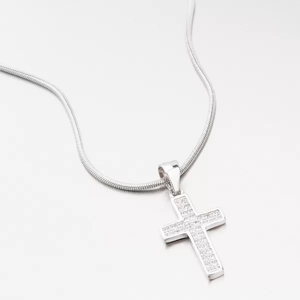Stříbrný křížek se zirkony HST-13236