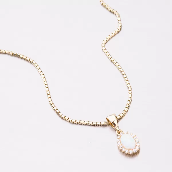 Zlatý přívěsek s opálem 13-364