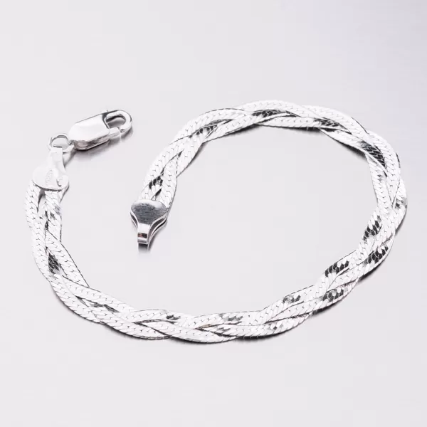 Stříbrný pletený náhrdelník CHRS-02-3B-040