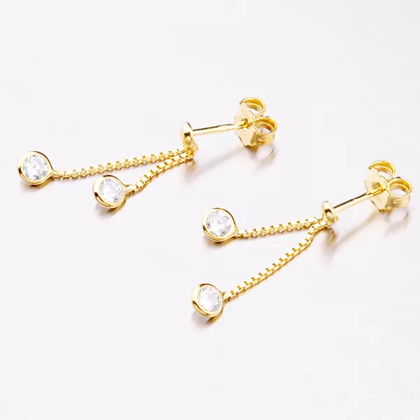 Náušnice v barvě žlutého zlata se zirkony E1400374-0398-SLX