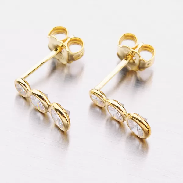 Zlacené náušnice se zirkony E1400587-0398-SLX