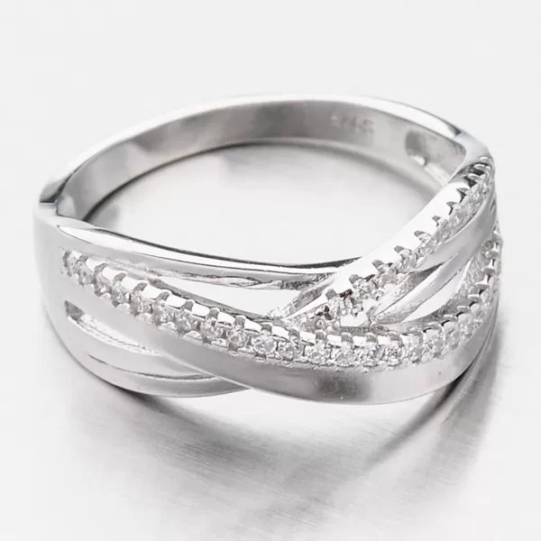 Stříbrný prsten se zirkony GST-11320