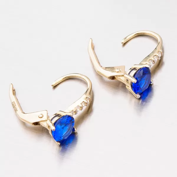 Zlaté náušnice se safírem PKL22-003