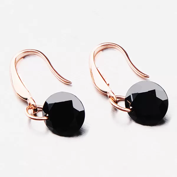 Náušnice s černým krystalem E1702153-1905-SLX