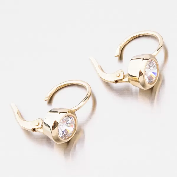 Zlaté náušnice s jedním zirkonem 663P-120650