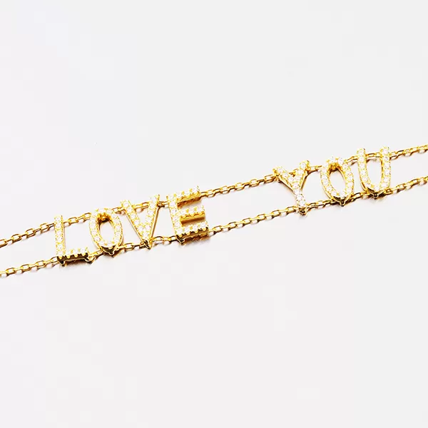 Zlacený náramek se zirkony B1803012-1905-SLX