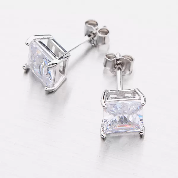 Stříbrné pecky s hranatým zirkonem E1603704-1905-SLX