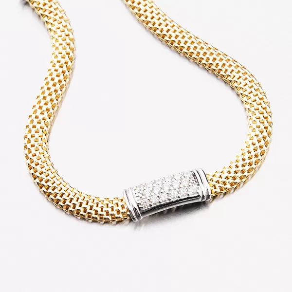 Zlacený náramek pro ženy se zirkony B1902541-2196-SLX