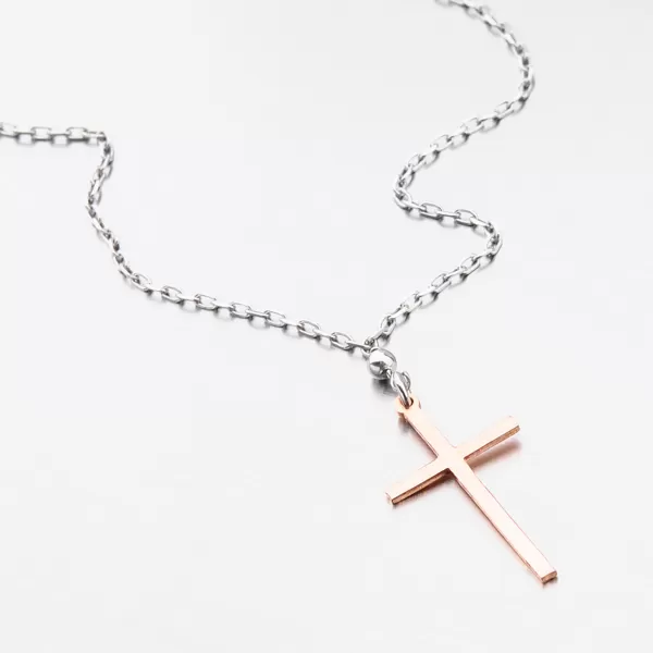 Náhrdelník s růžovým křížem 92003043-54B-SLX