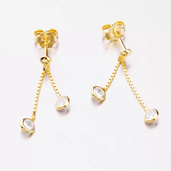 Náušnice v barvě žlutého zlata se zirkony E1400374-0398-SLX