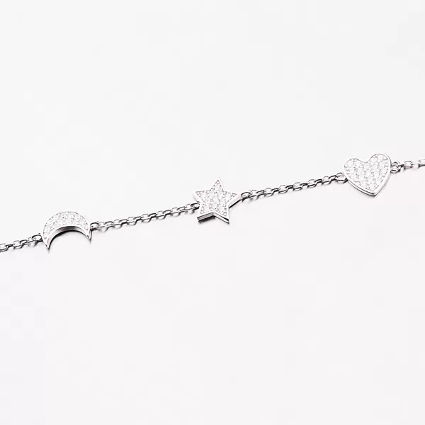 Stříbrný náramek s přívěsky B2000062-1905-SLX