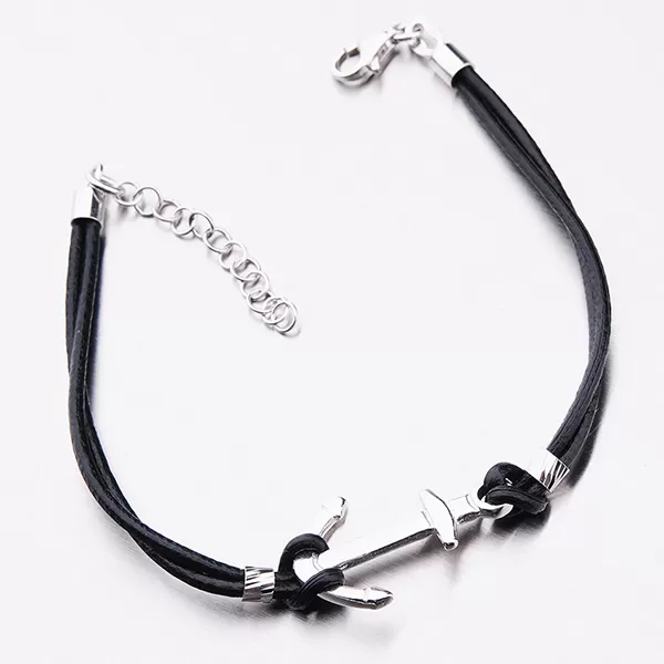 Náramek s kotvou v černé barvě B1400979-0940-SLX