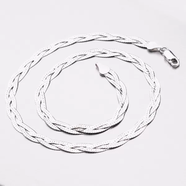 Stříbrný pletený náhrdelník CHRS-02-3B-040