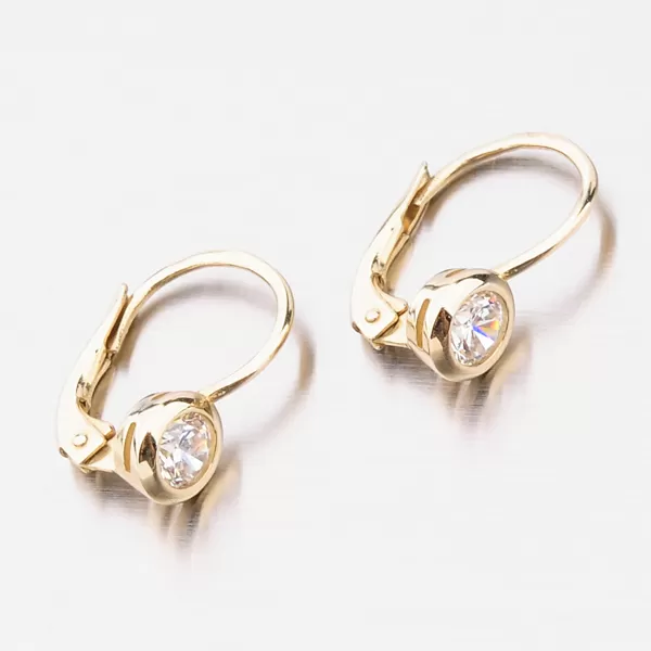 Zlaté náušnice s jedním zirkonem 663P-120557