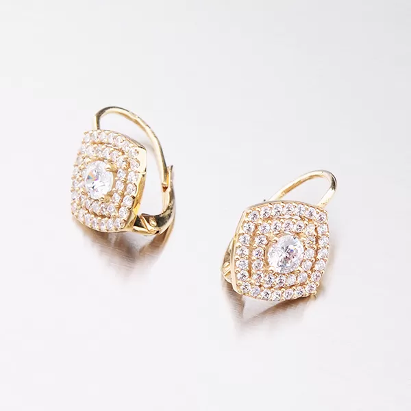 Luxusní zlaté náušnice 663P-120225