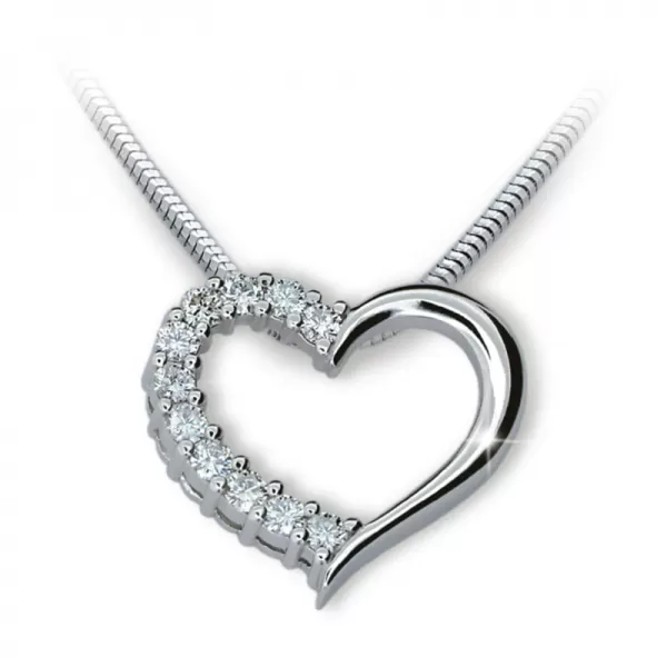Přívěsek - srdce s diamanty DF1920