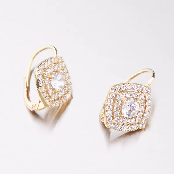 Luxusní zlaté náušnice 663P-120225