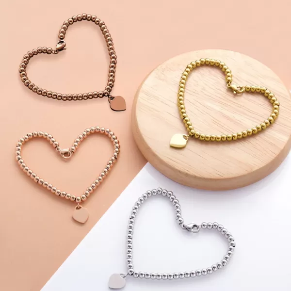 Náramek se srdcem v barvě Mocca MNCBR14-15A-F