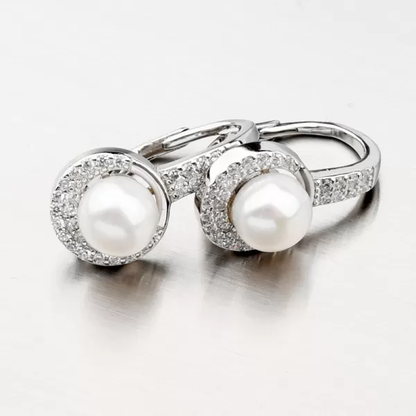 Visací perlové náušnice UCST-122152PL