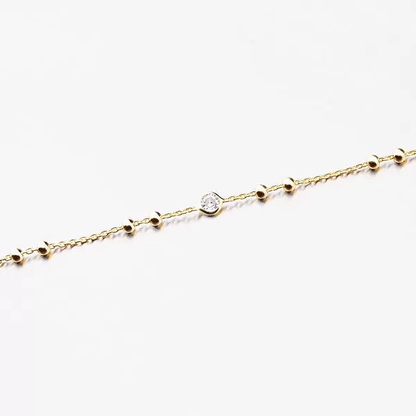 Pozlacený náramek se zirkony B2201123-0398-SLX