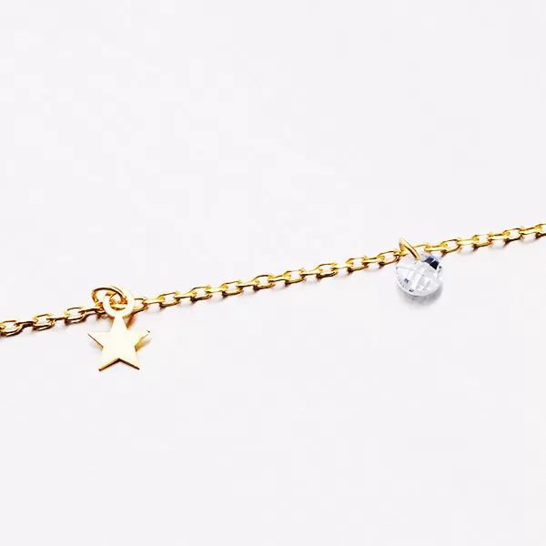 Zlacený náramek s přívěsky a zirkony B2100129-1132-SLX