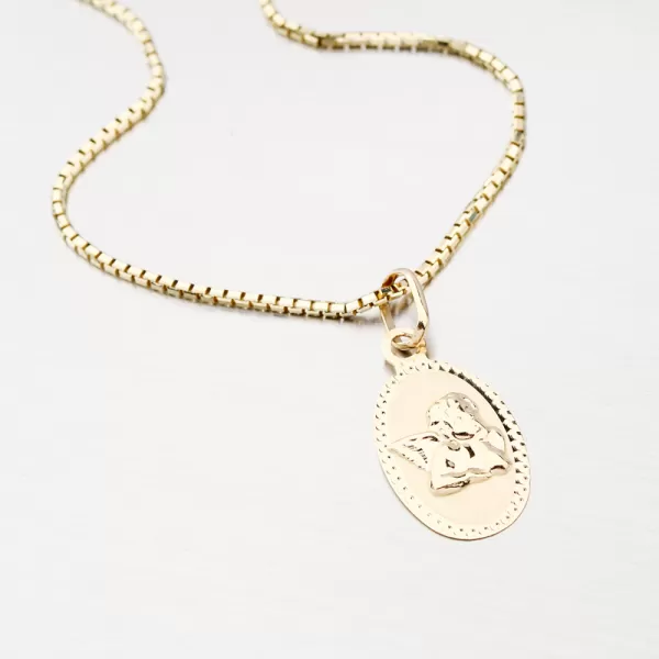 Zlatý medailonek s andílkem 13-383