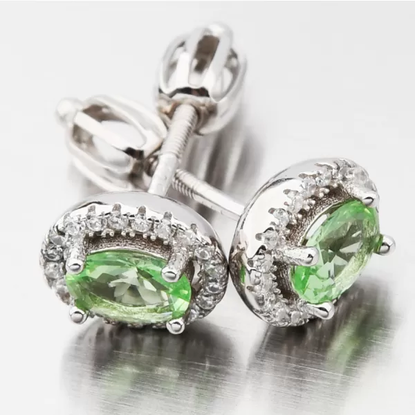 Náušnice se zeleným zirkonem UPST-121580S