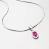 Přívěsek v bílém zlatě s rubínem 13-375