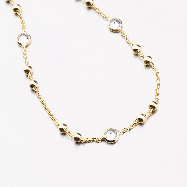 Pozlacený náramek se zirkony B2201123-0398-SLX