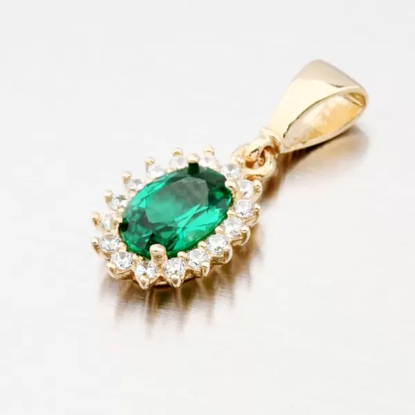 Zlatý přívěsek se smaragdem 13-380
