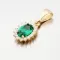 Dámský přívěsek žluté zlato 585 zirkon se smaragd 13-380