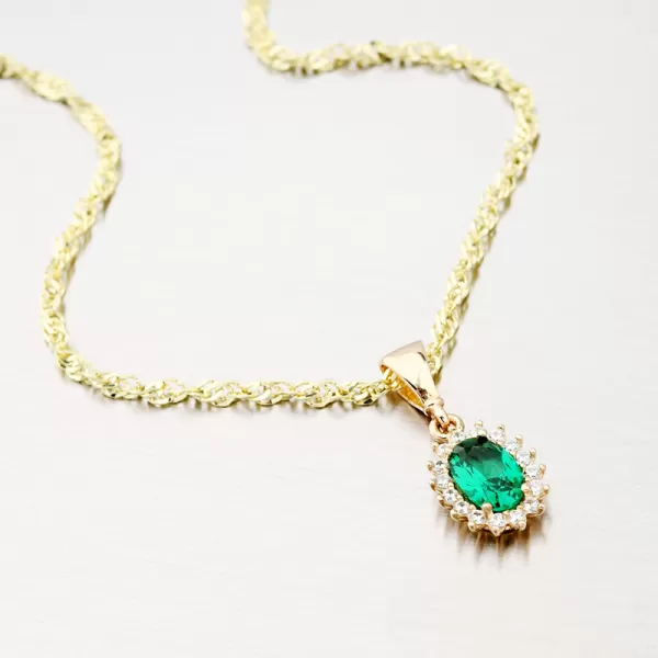 Zlatý přívěsek se smaragdem 13-380