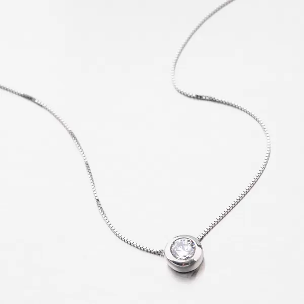 Stříbrný náhrdelník se zirkonem N1300002-0871-SLX