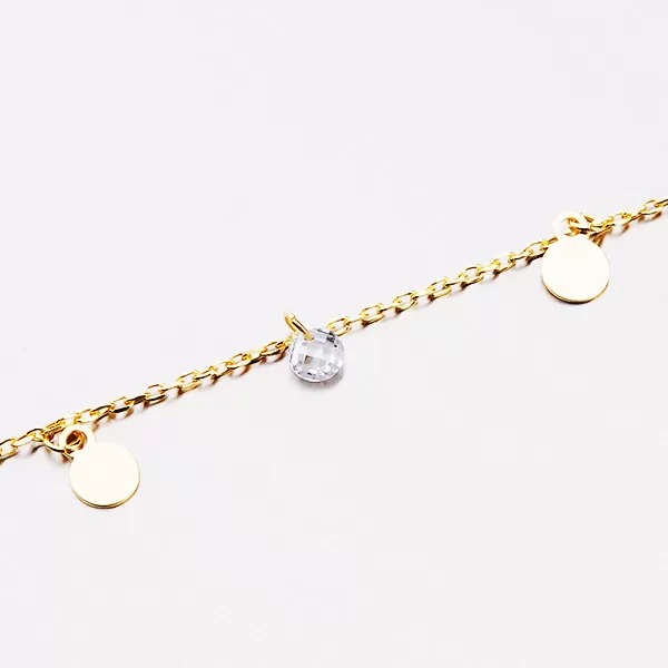 Zlacený náramek s přívěsky a zirkony B2100130-1132-SLX