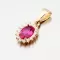 Dámský přívěsek žluté zlato 585 zirkon rubín 13-374