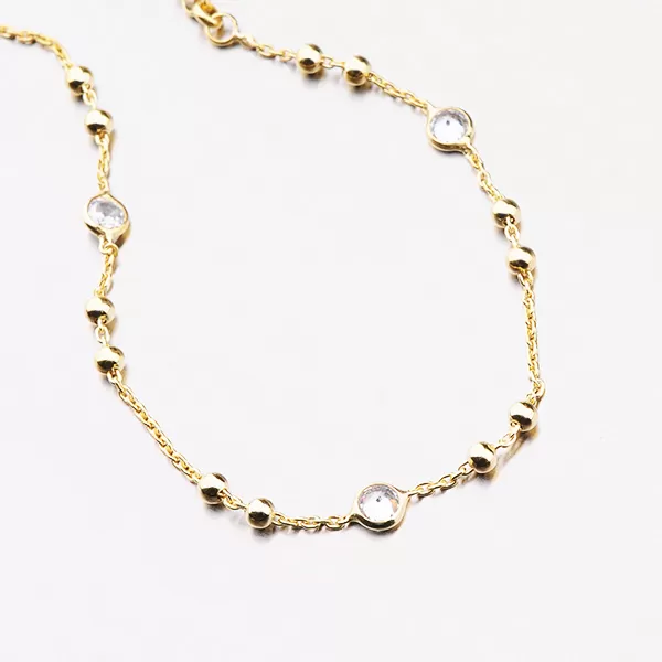 Pozlacený náramek se zirkony B2201123-0398-SLX