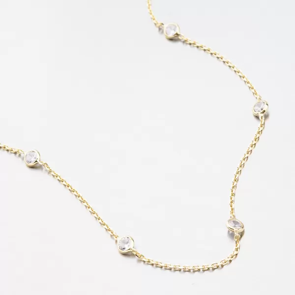 Stříbrný zlacený náhrdelník se zirkony N2201129-0398-SLX