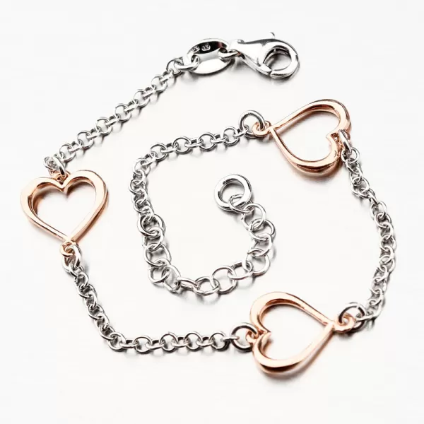 Náramek se srdíčky - stříbro 925 B1700762-0331-SLX