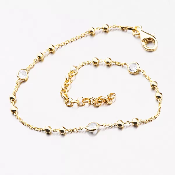 Pozlacený náramek se zirkony B2201123-0398-SLX