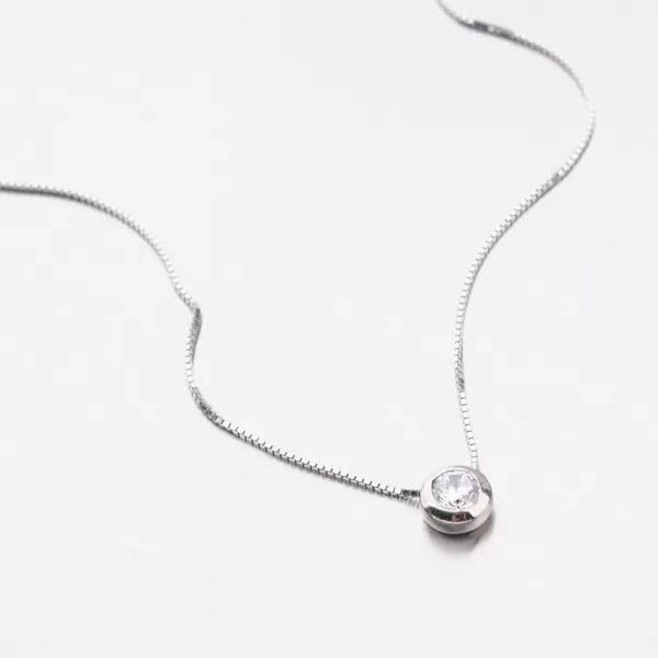 Stříbrný náhrdelník se zirkonem N1400008-0871-SLX