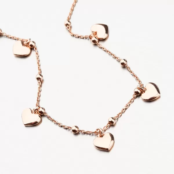 Náramek se srdíčky v barvě růžového zlata B1902245-0331-SLX
