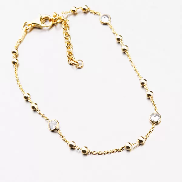 Pozlacený náramek se zirkony B2201123-0398-SLX