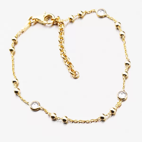 Pozlacený náramek se zirkony B2201123-0398-SLX