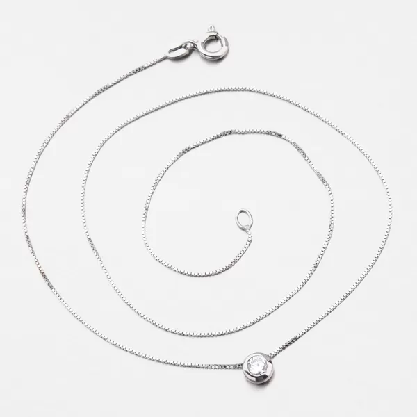 Stříbrný náhrdelník se zirkonem N1400008-0871-SLX