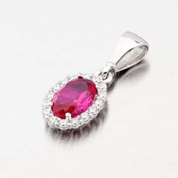 Přívěsek v bílém zlatě s rubínem 13-375