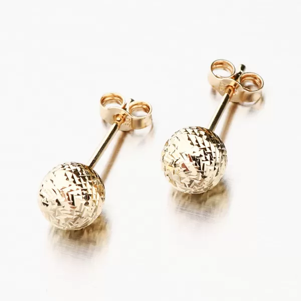 Gravírované pecky v žlutém zlatě 12-649