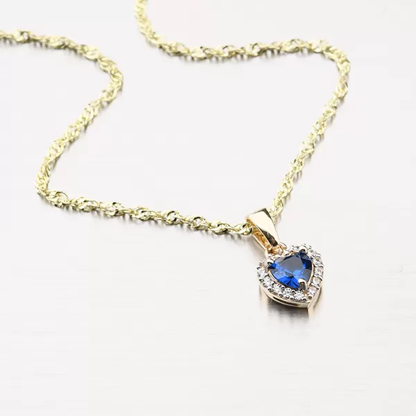 Zlaté srdce se safírem 53GZ-8016ZTMB