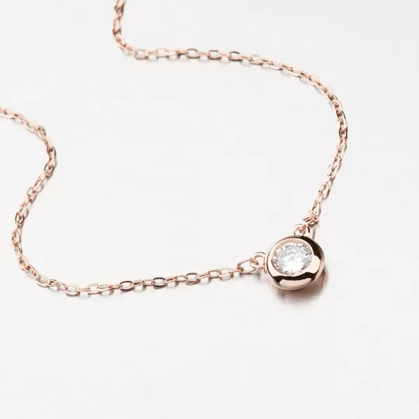 Pozlacený stříbrný náhrdelník se zirkonem SETST-15292R-R