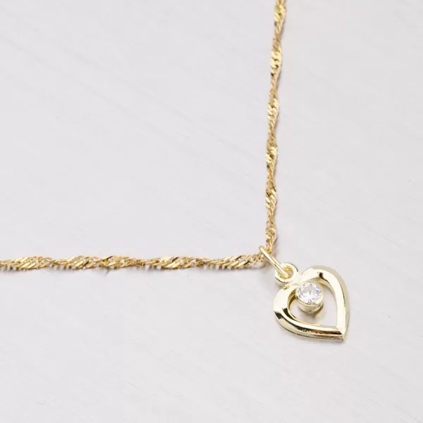 Srdce ze zlata se zirkonem 43-2039